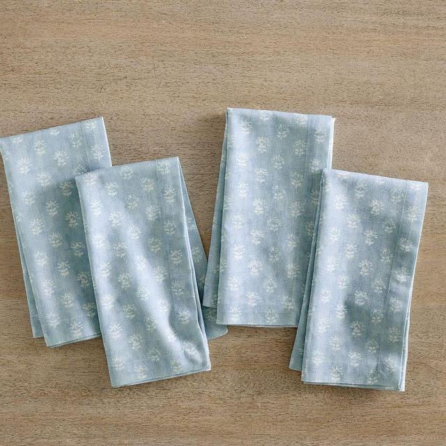 Kravet Petite Floral Cotton/Linen Napkins, Set of 4