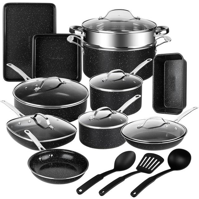 Granitestone 20 Pc Ceramic Cookware Set Nonstick, Premium Pots and Pans Set Non Stick for Kitchen with Bakeware and Cooking Utensils, Non Toxic Made Without PFOA PFOS, Oven & Dishwasher Safe
