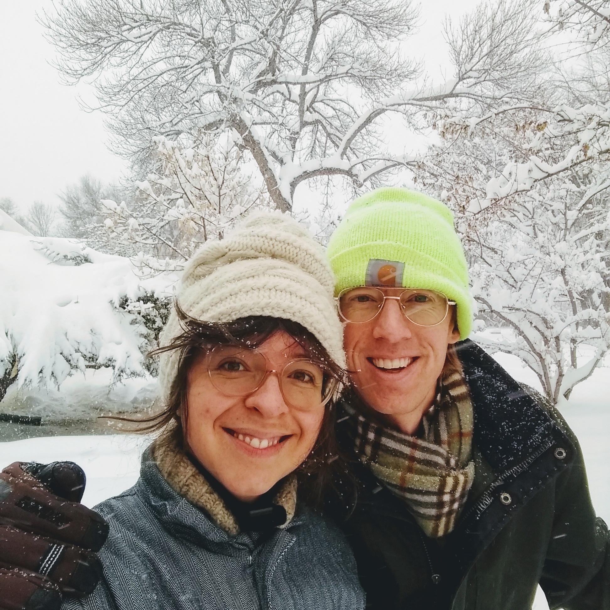 The first huge snowfall at our new house.