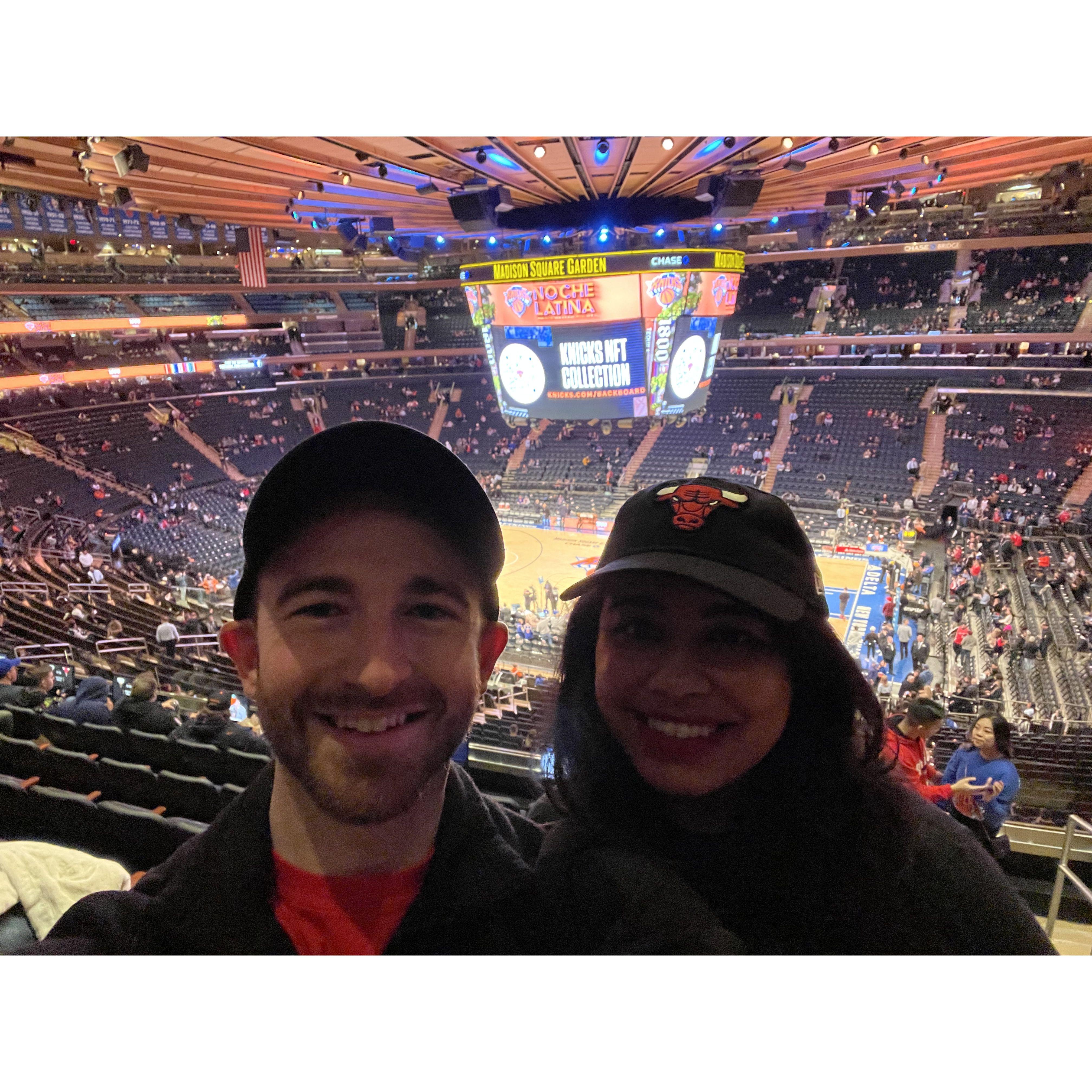 Watching the Chicago Bulls play in Madison Square Garden