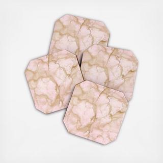 Pink Marble Coaster, Set of 4