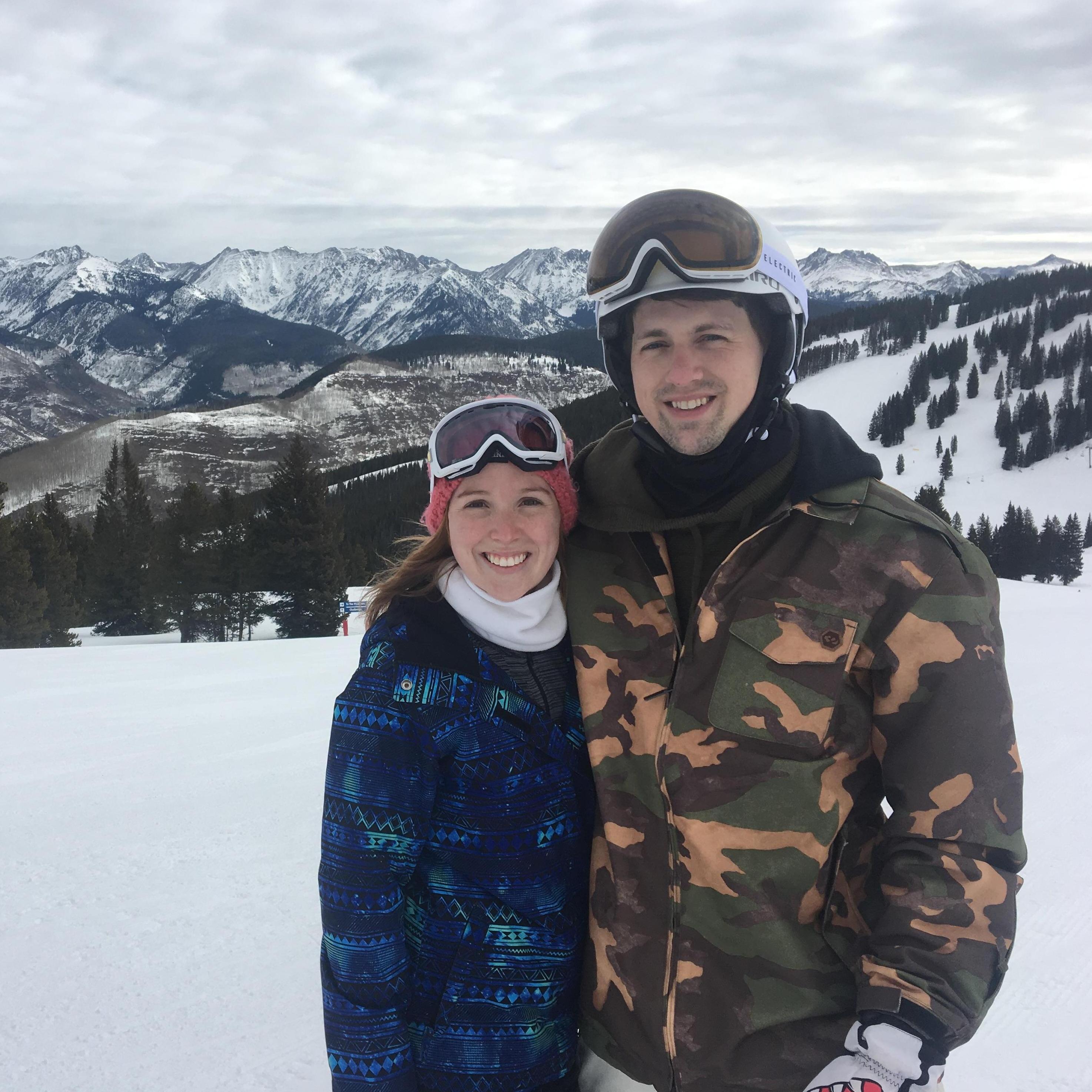 Skiing and snowboarding in Vail, Colorado