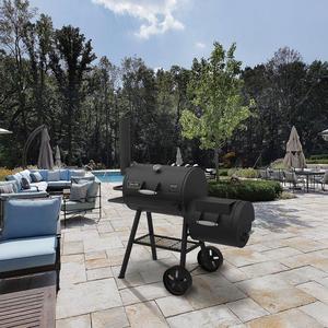 730" Square Charcoal Offset Char Barrel and Smoker
