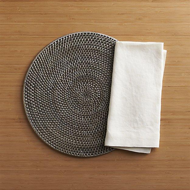 Artesia Grey Rattan Round Placemat