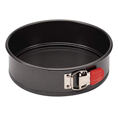 Rachael Ray 47964 Oven Lovin' Nonstick Bakeware Springform Baking Pan With Grips / Nonstick Springform Cake Pan With Grips / Nonstick Cheesecake Pan With Grips, Round - 9 Inch, Gray