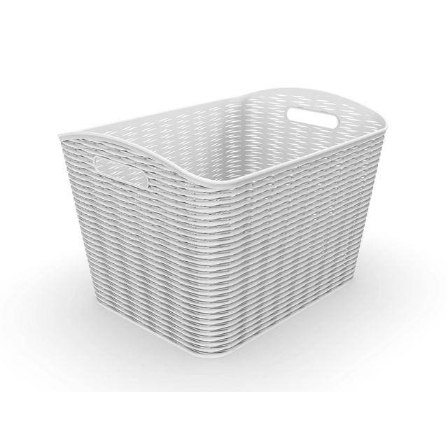 26L Curved Wave Design Storage Bin White - Room Essentials™