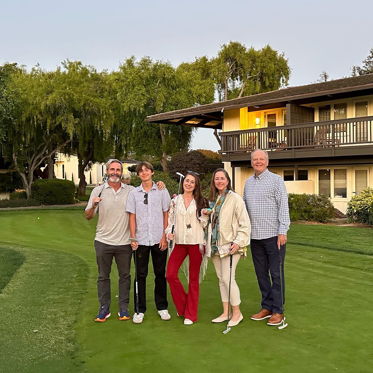 Celebrating Emerson's 15th bday with my parents and a round of put put at Quail Lodge in Carmel