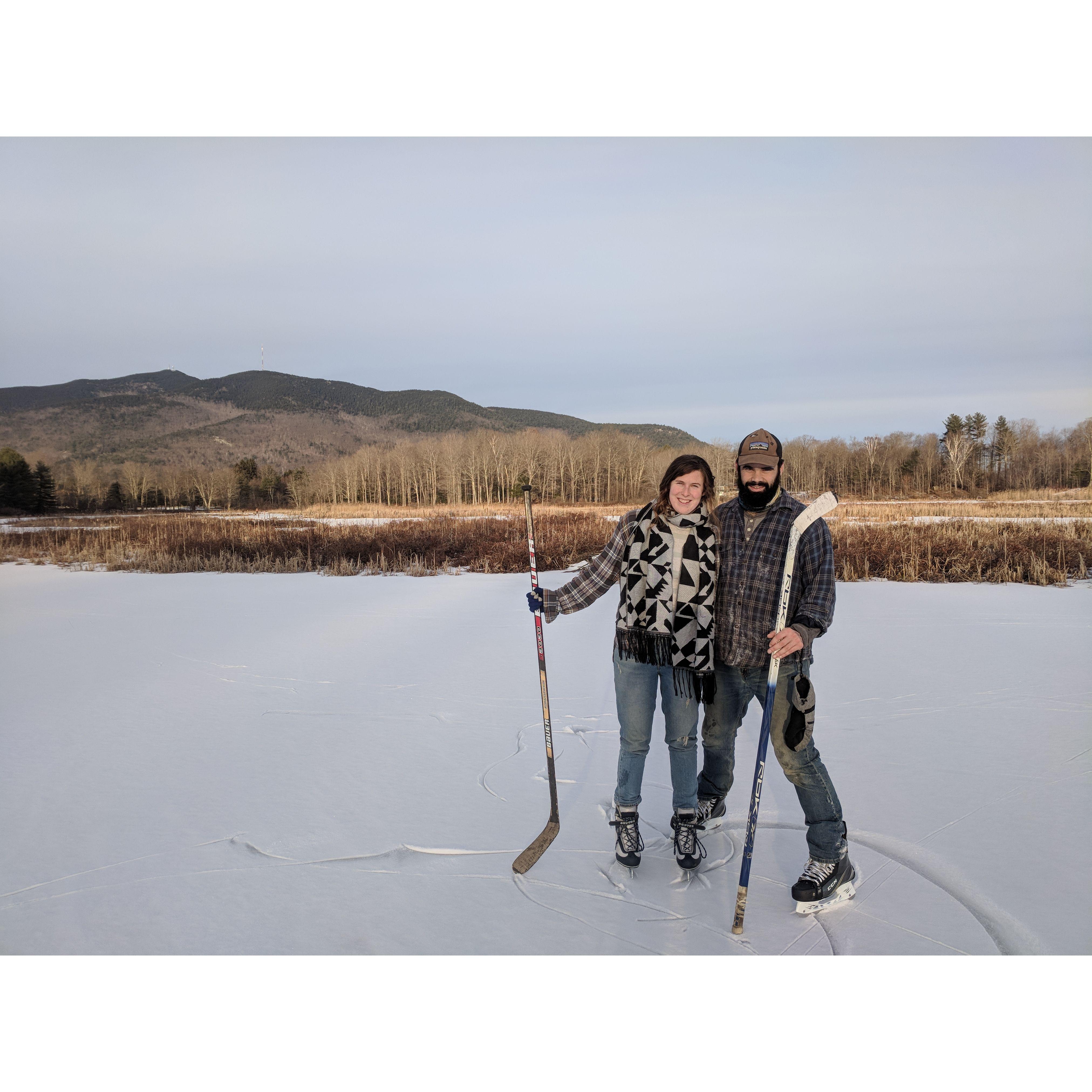 Skating in Ascutney Vermont