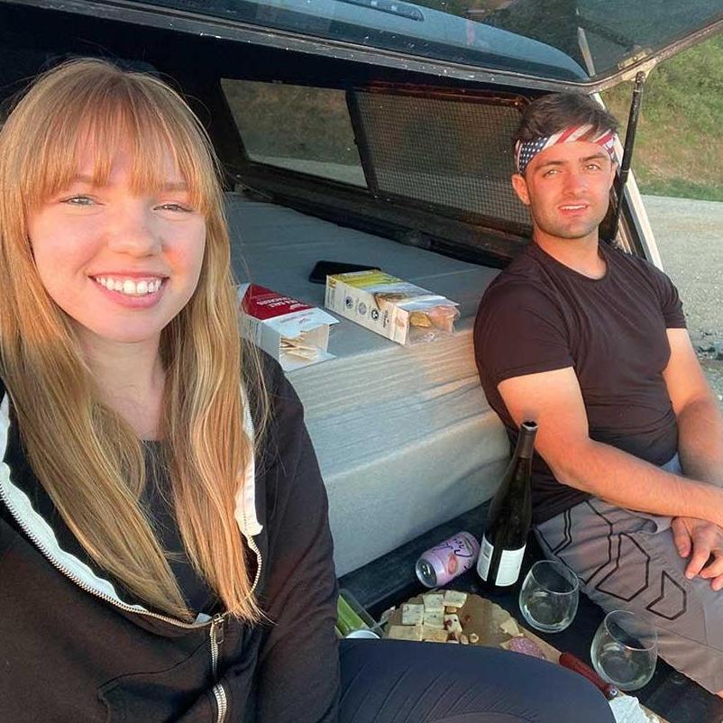 My favorite date we do! Drive to a scenic overlook and have charcuterie and wine out on the tailgate.