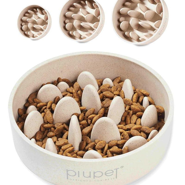 PiuPet Slow Feeder Dog Bowl - 47 fl oz, 6 Cups Capacity, Dishwasher Safe - Slow Feeder Dog Bowl with Anti-Slip Pads