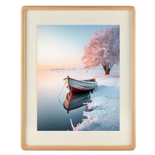 Zibrelte Natural Solid Wood 11x14 Picture Frame with 8.5x11 Mat,Real Beech Wood Photo Frames 11 by 14 for Tabletop Gallery Wall Hanging