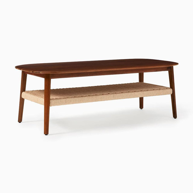 Chadwick Mid-Century 48" Rectangle Coffee Table, Cool Walnut