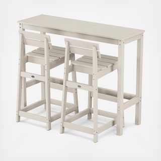 Modern Studio 3-Piece Plaza Lowback Bar Chair Balcony Set