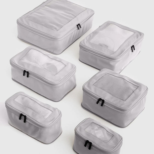 Revive Nylon Compression Packing Cubes (6-pack) in Grey