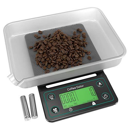 Coffee Gator Coffee Scale with Timer Digital Multifunction Weighing Scale - Large, Bright LCD Display - Espresso Scale, Coffee Brewing, Food, Drink and General Kitchen Use