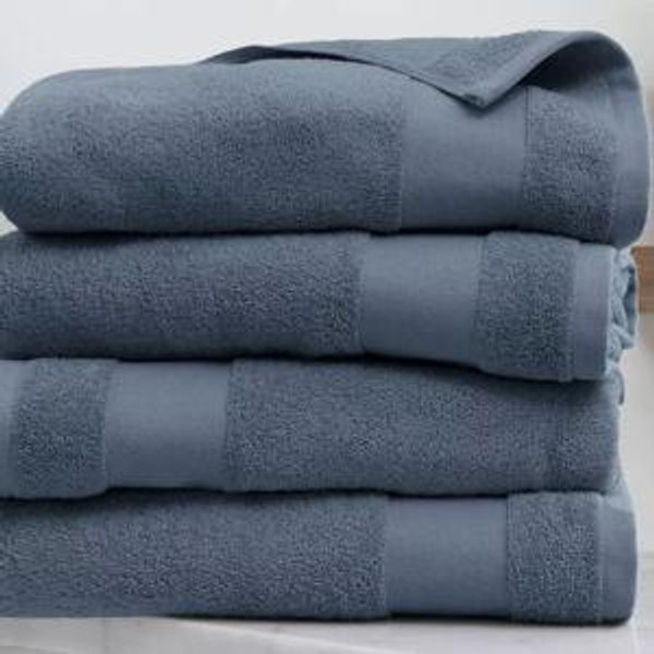 Set Of 4 Light Blue Bath Towels, 100% Super Plush Premium Cotton, Washcloths and Hand Towels - Becky Cameron