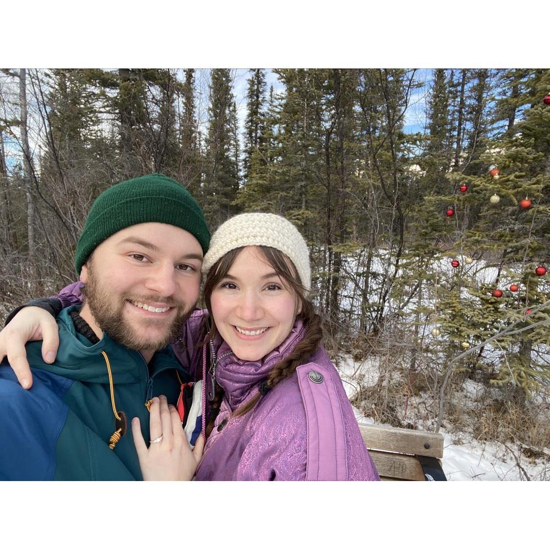 Right after we got engaged in Canmore!