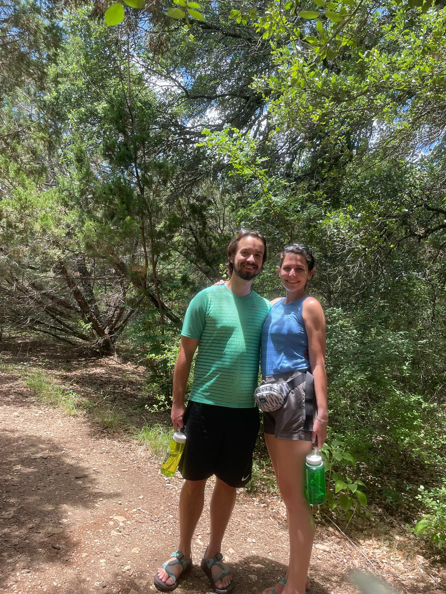 Hiking in Sunset Valley during our engagement tour!