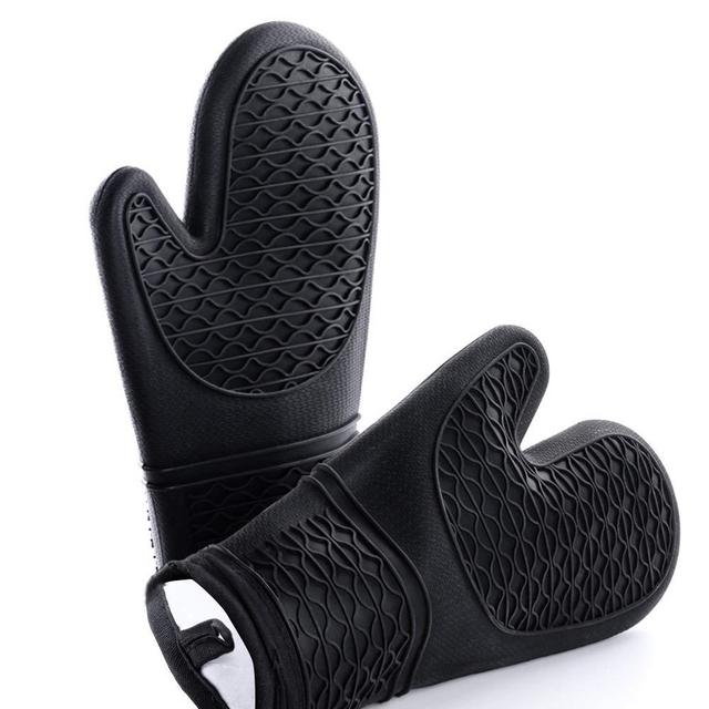 Rifny Silicone Oven Mitts, Heat Resistant 500 Degree,1 Pair of Thicken Non-Slip Profession Kitchen Oven Gloves for Cooking Baking Grilling Microwave