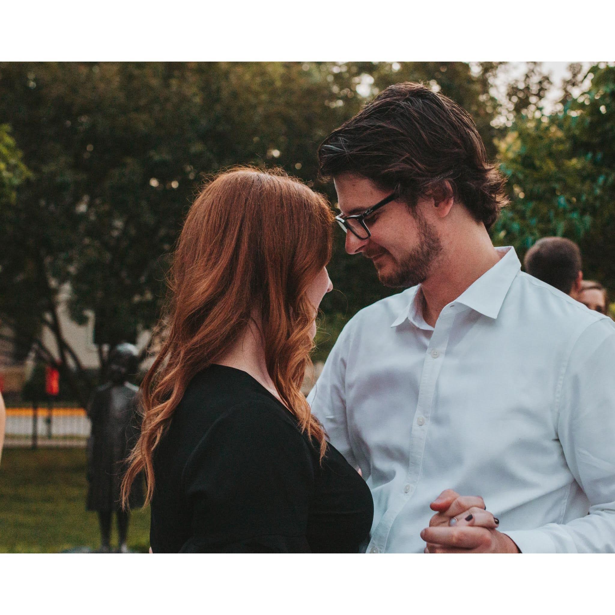 Dancing at a wedding in summer 2020 in downtown Birmingham