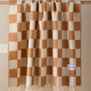 Checkerboard Throw by Maison Deux, Terra White