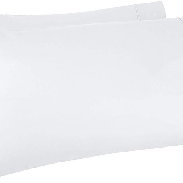 AmazonBasics 400 Thread Count Pillow Cases - Standard, Set of 2, White