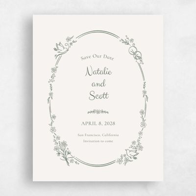 Beige Simple Wedding Save the Date - Harper Portrait