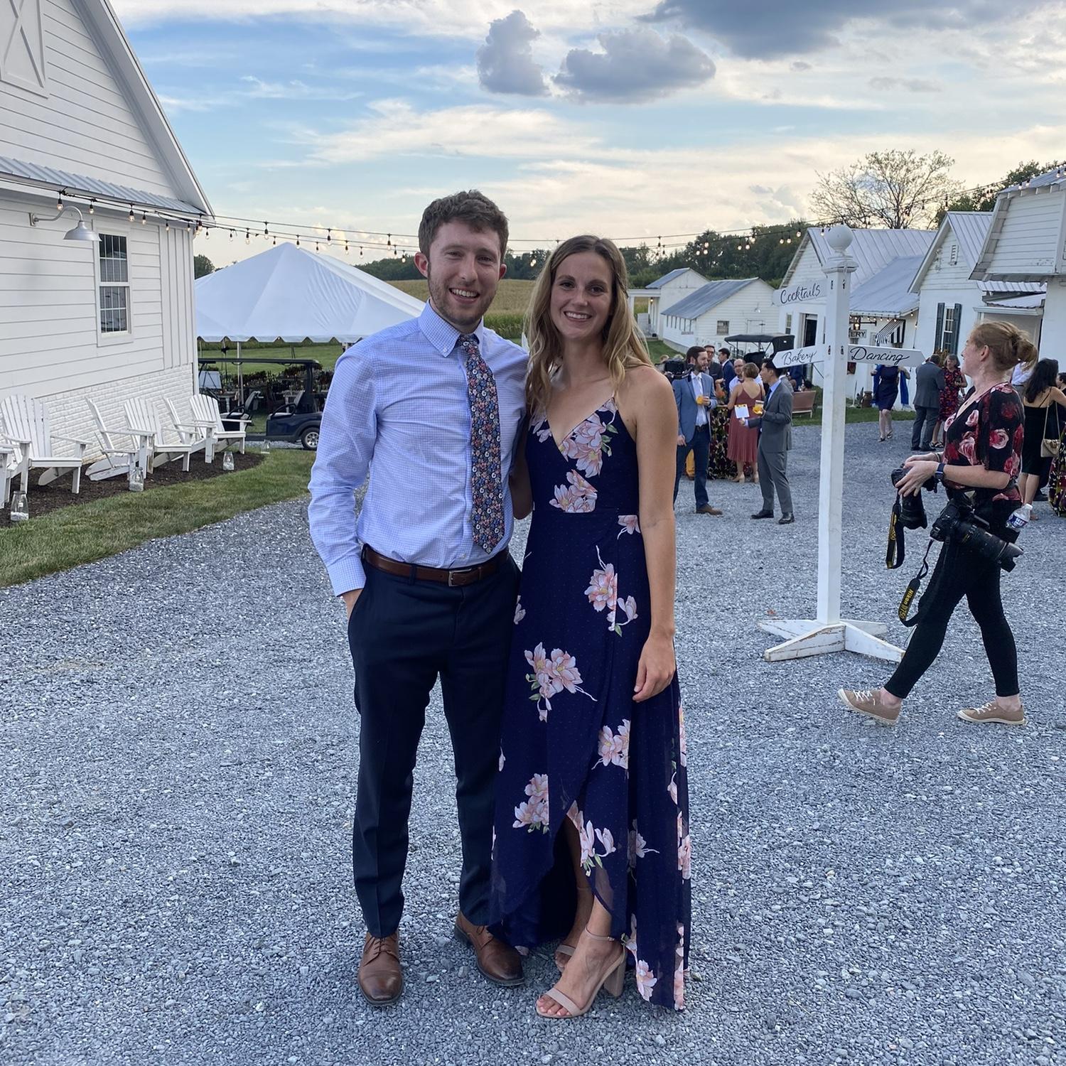 Taking notes at Megan's wedding.