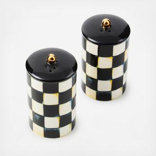 Courtly Check Ceramic Farmhouse Salt & Pepper Set