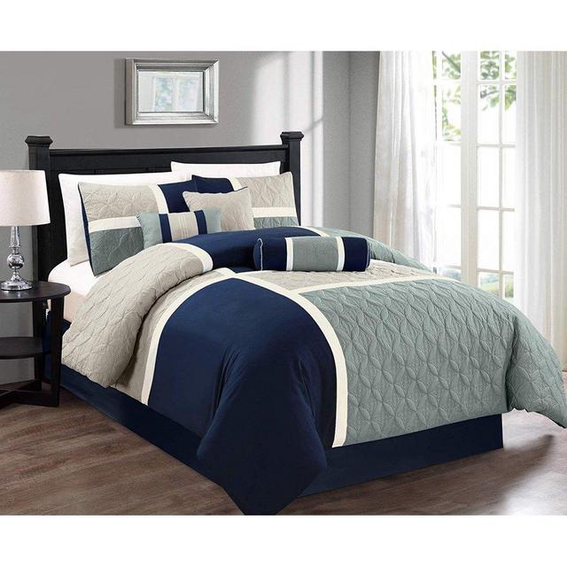 Chezmoi Collection Upland 7-Piece Medallion Patchwork Comforter Set