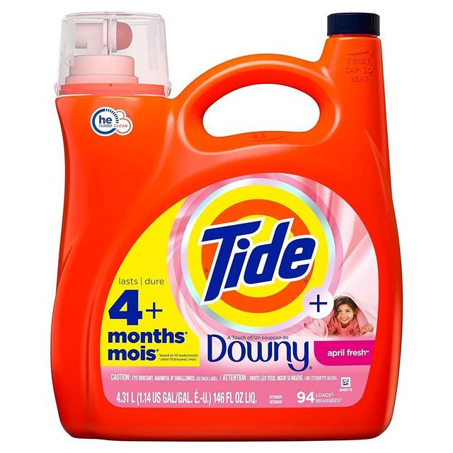 Tide plus Downy Liquid Laundry Detergent April Fresh 146 fl oz 94 loads HE Compatible