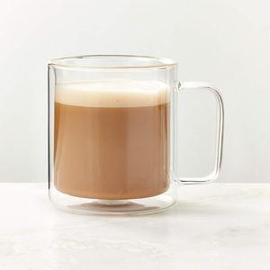 Cantina Clear Double Wall Glass Coffee Mugs 15oz - Set of 4