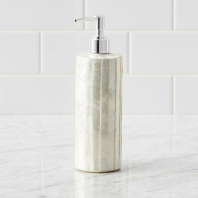 Capiz Soap Pump, White