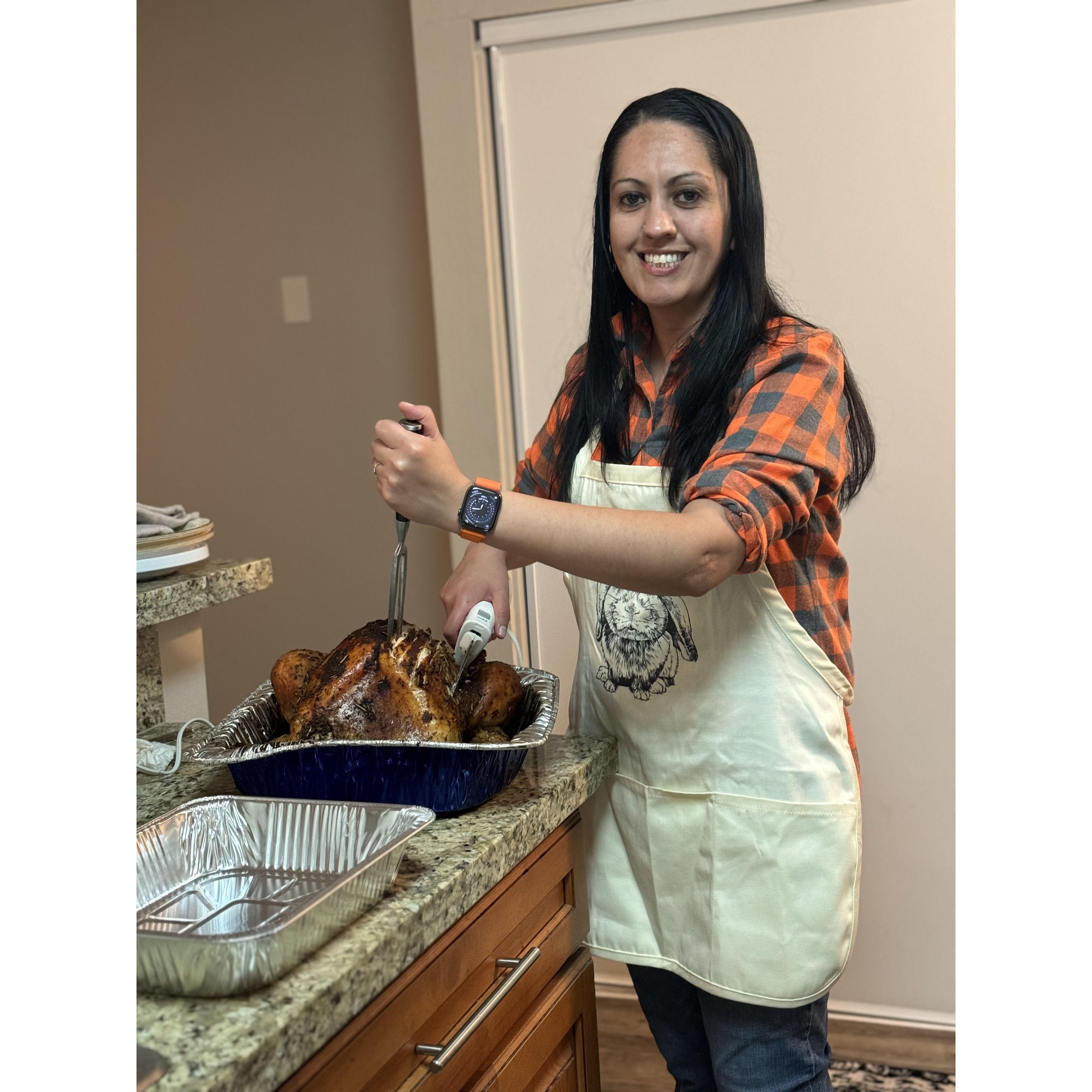 Our first Friendsgiving and first turkey together.