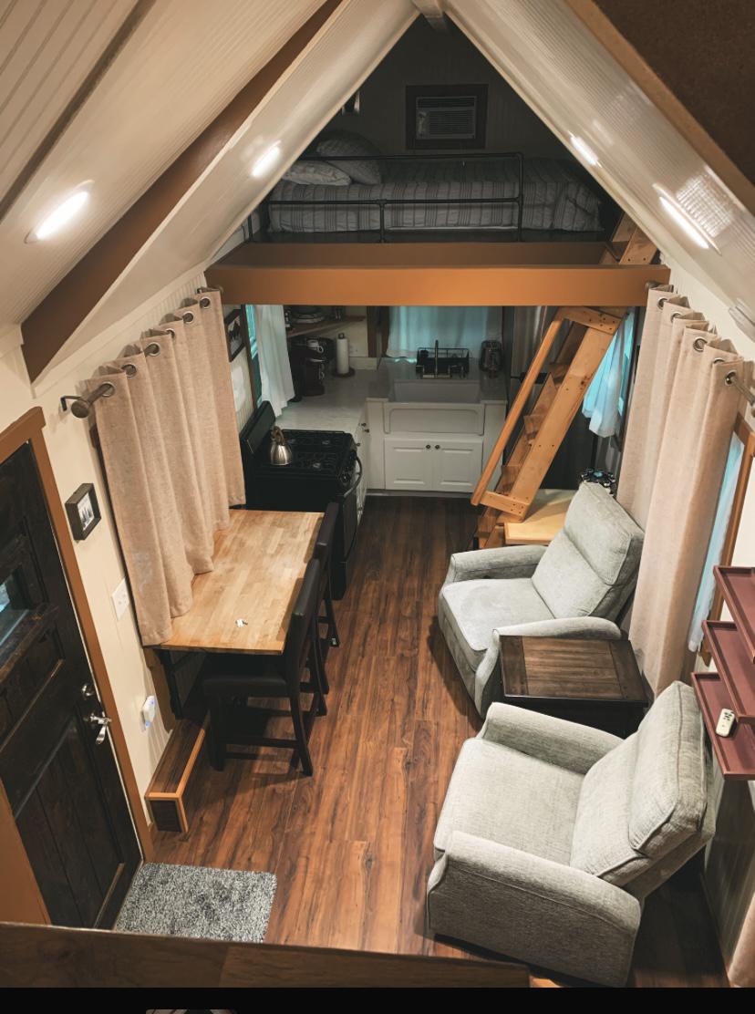 Tiny cabin at the base of Mt Rainier