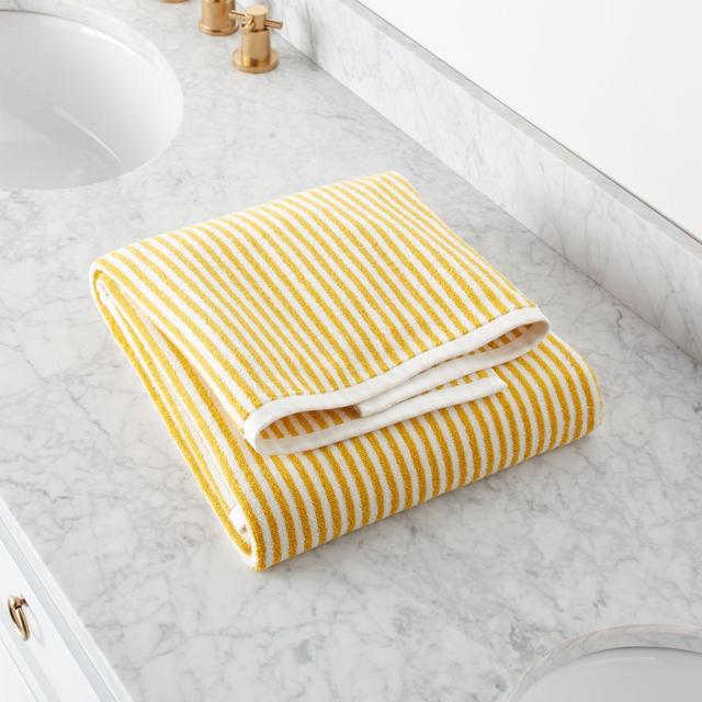 Hemi Organic Yellow Stripe Bath Towel