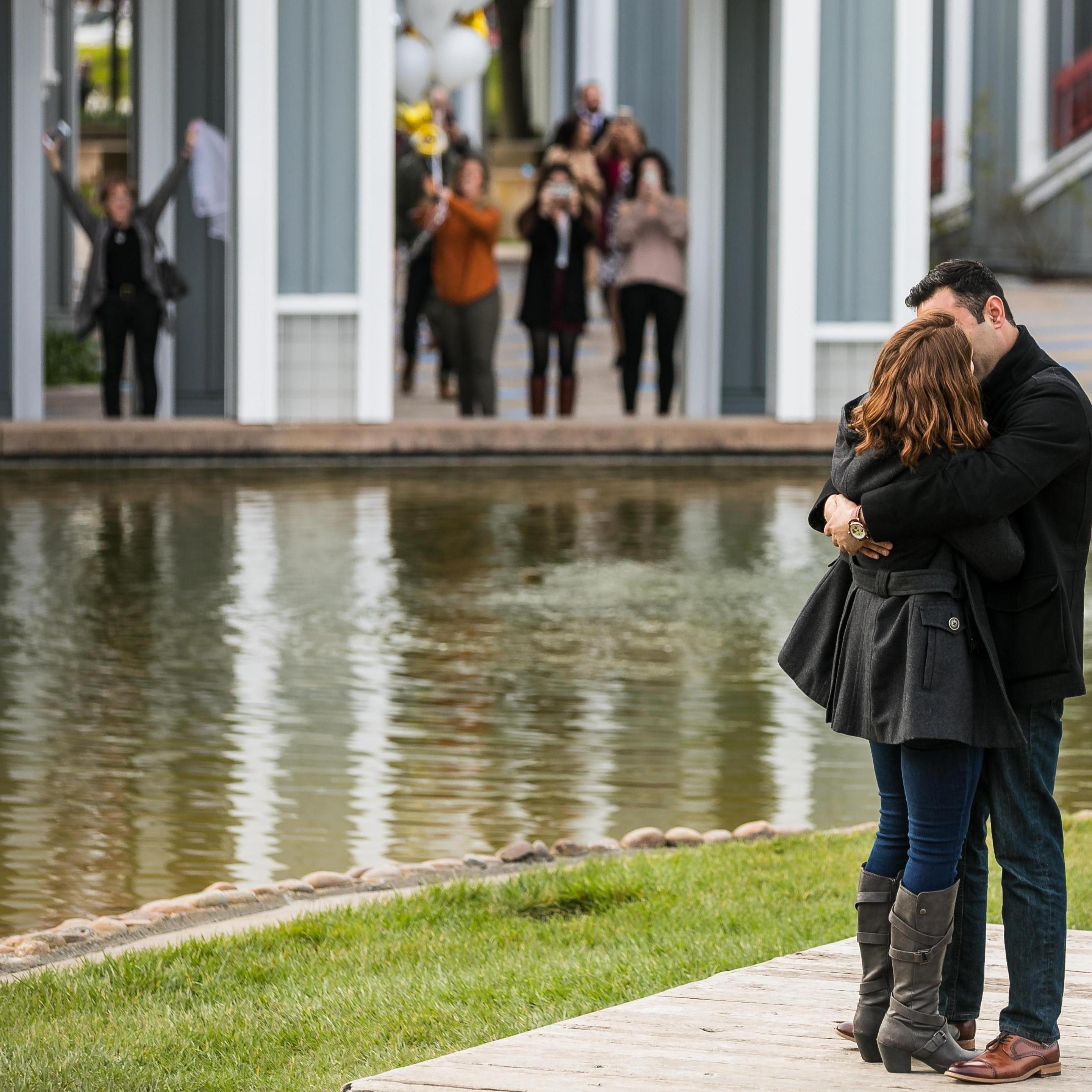 Before Behan proposed, he invited a small group of close family to watch Danielle say YES! Everyone hid and showed themselves during our embrace. So sweet!