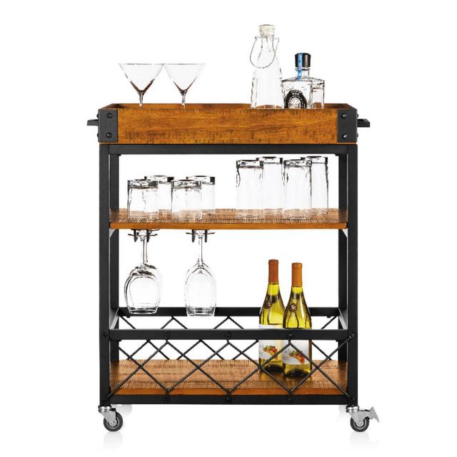 iNSPIRE Q® Seymour Kitchen Rolling Serving Cart