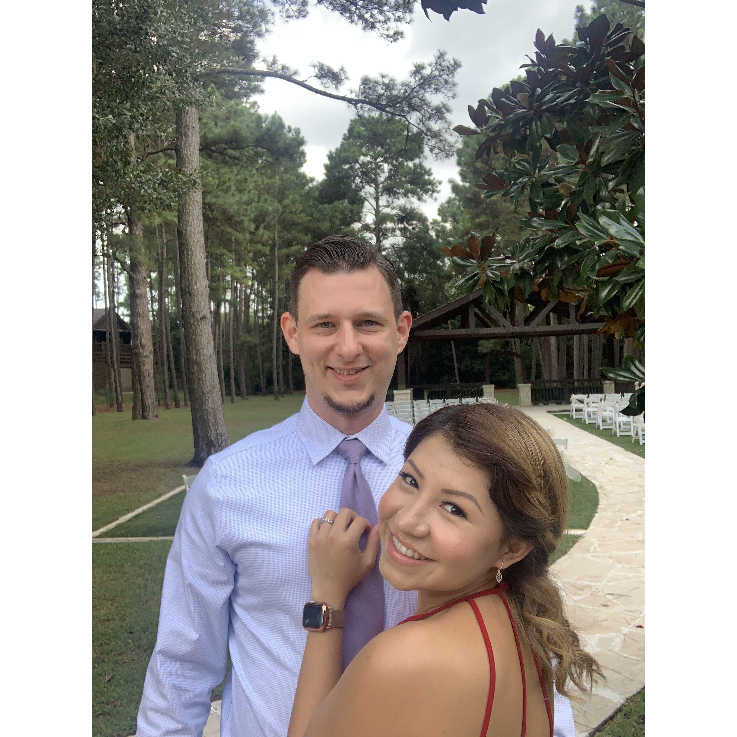 Kyle and I in our first wedding together, peep me practicing for our wedding pictures. #October 2021