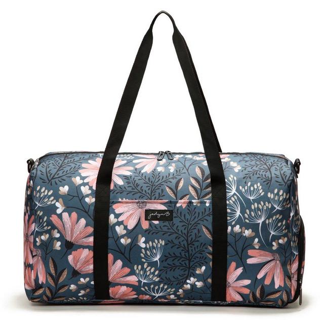 Jadyn B 22" Women's Weekender Duffel Bag with Shoe Pocket, Navy Floral