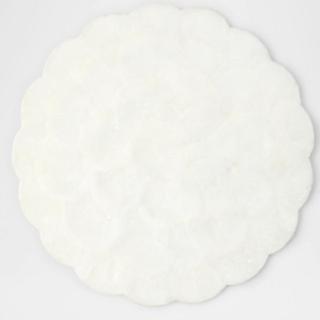 Four 14" Round Capiz Shell Placemats - Set of 4