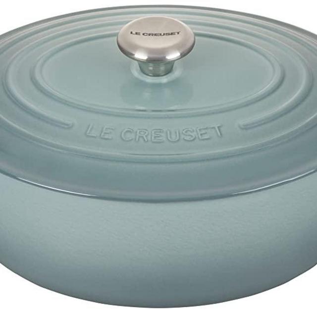 Le Creuset Enameled Cast Iron Signature Oval Dutch Oven with Lid, 6.75 Quart, Sea Salt