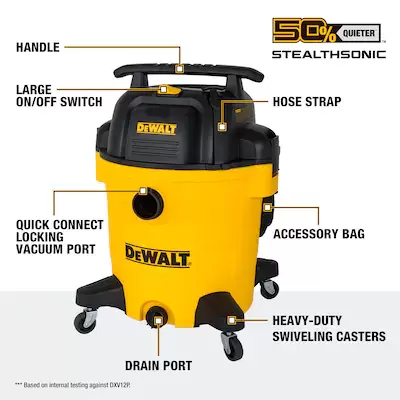 DEWALT  12-Gallons 5.5-HP Corded Wet/Dry Shop Vacuum with Accessories Included