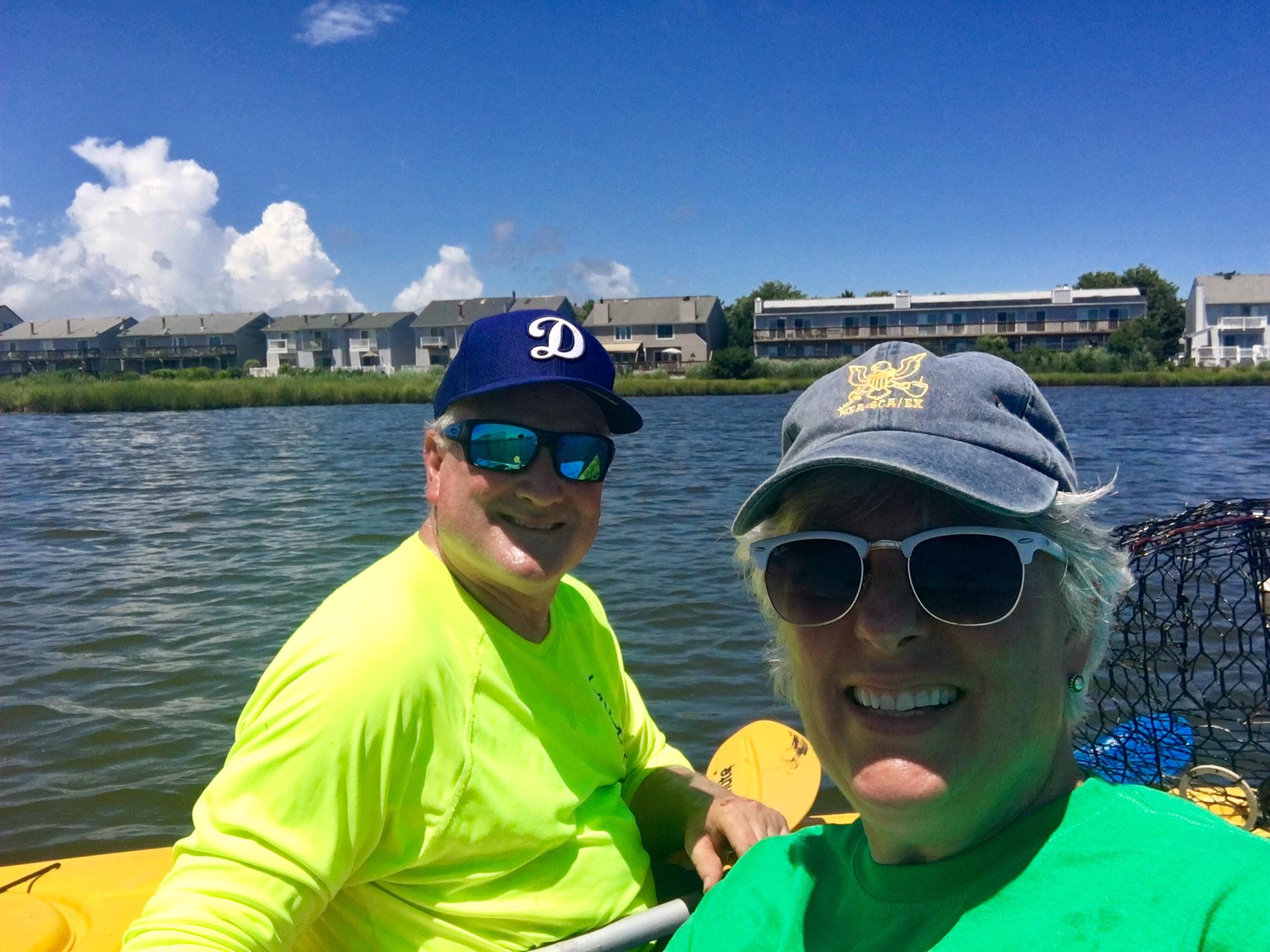 Karen and Keith were kayaking on the Potomac with their friend Judith.