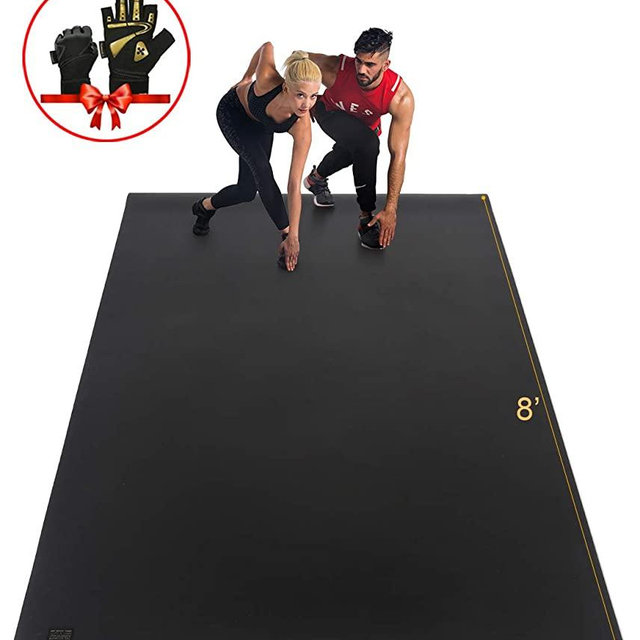 Gxmmat Extra Large Exercise Mat 6'x8'x7mm, Thick Workout Mats for Home Gym Flooring, High Density Non-Slip Durable Cardio Mat, Shoe Friendly, Great for Plyo, MMA, Jump Rope, Stretch, Fitness