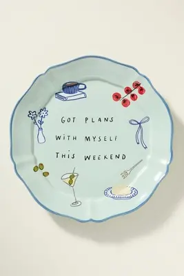 Hollie Startup Got Plans with Myself Stoneware Dessert Plate
