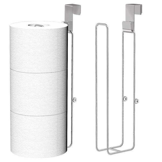 Conworld Toilet Paper Holder Brushed Nickel for 6 Roll Tissue, 2 Packs Bathroom Toilet Paper Storage Over The Tank, Stainless Steel Rustproof Hanging Toilet Roll Holder for Bathroom, RV, Camper,Silver