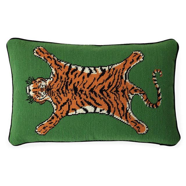 Jonathan Adler Tiger Needlpoint Pillow