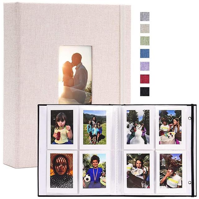 Vienrose Mini Polaroid Photo Album Book 208 Pocket 2x3 Inch Pictures for Fujifilm Instax Mini 7s 8 9 11 25 26 40 50s 90 Evo Z2300 Instant Camera, Polaroid Snap Beige 1 Pack