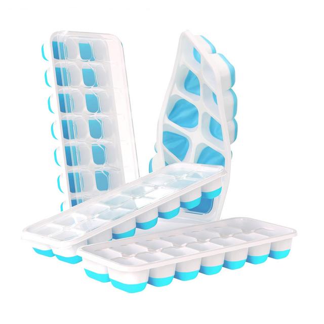 Ice Cube Trays (4 Pack, Light Blue)